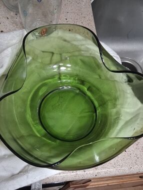 Vtg 1970 Anchor Hocking Avocado Green Dip Bowl